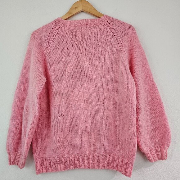 American VTG Womens Sz M Hand Knit Beaded Sweater Pullover Maple Leafs Holiday - Picture 5 of 12